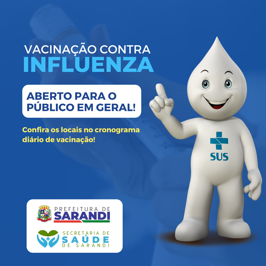 Vacinação contra Influenza aberta para o Público Geral